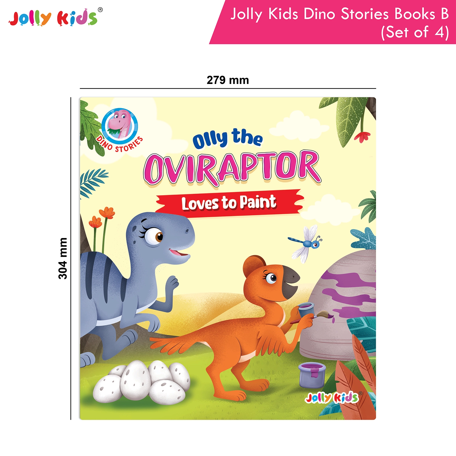 Jolly Kids Dinosaur Story Books B Set of 4 | Colourful Illustrated Dino Adventures for Kids | Olly Oviraptor, Parry Parasaurolophus, Spencer Stegosaurus and Elina Elasmosaurus - Image 9