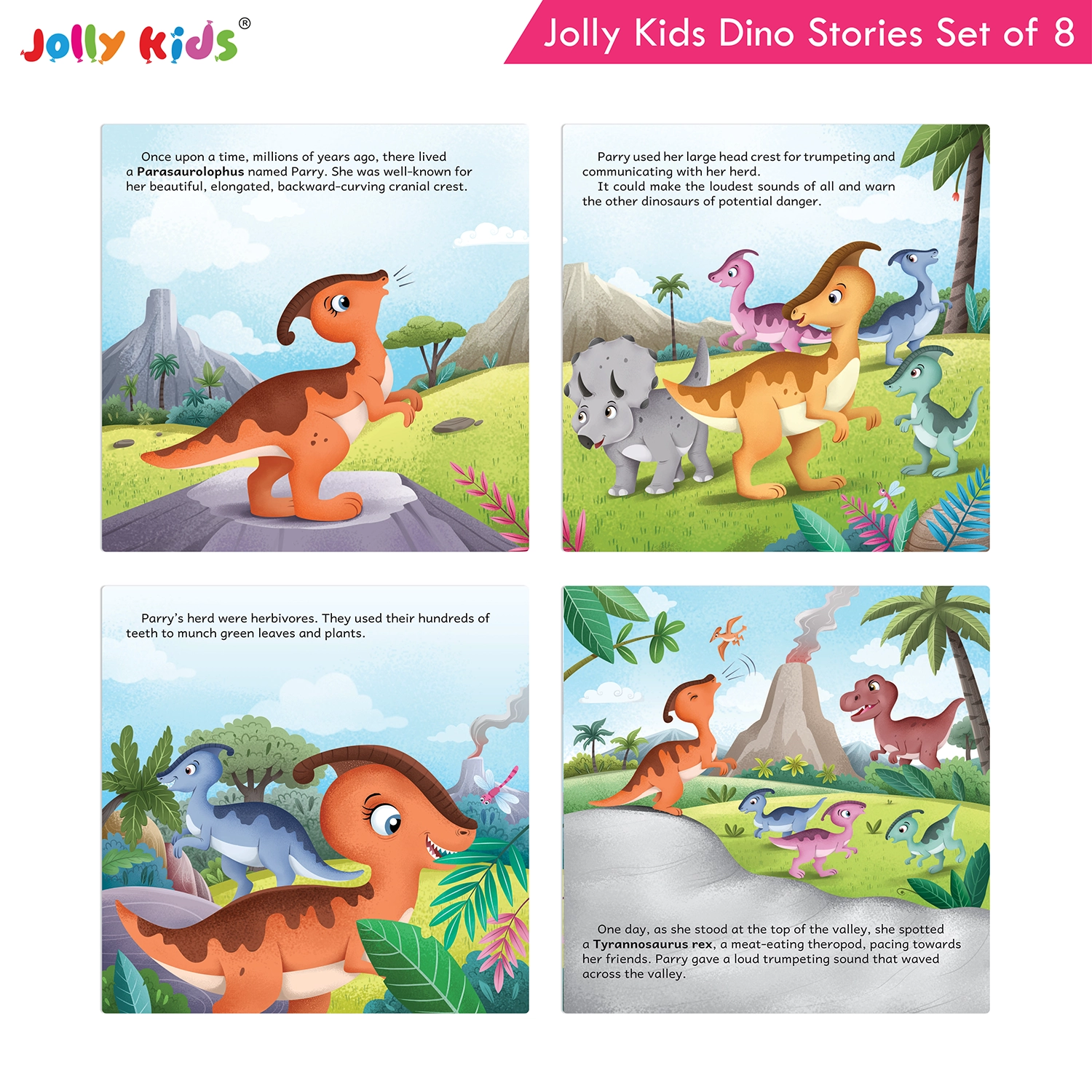 Jolly Kids Dinosaur Story Books Set for Kids (Set of 8) | Colourful Dino Stories with Moral Tales, Fun Adventures, Friendship and Illustrated Characters - Image 6