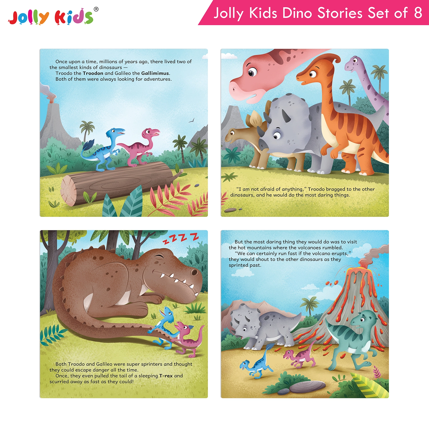 Jolly Kids Dinosaur Story Books Set for Kids (Set of 8) | Colourful Dino Stories with Moral Tales, Fun Adventures, Friendship and Illustrated Characters - Image 7
