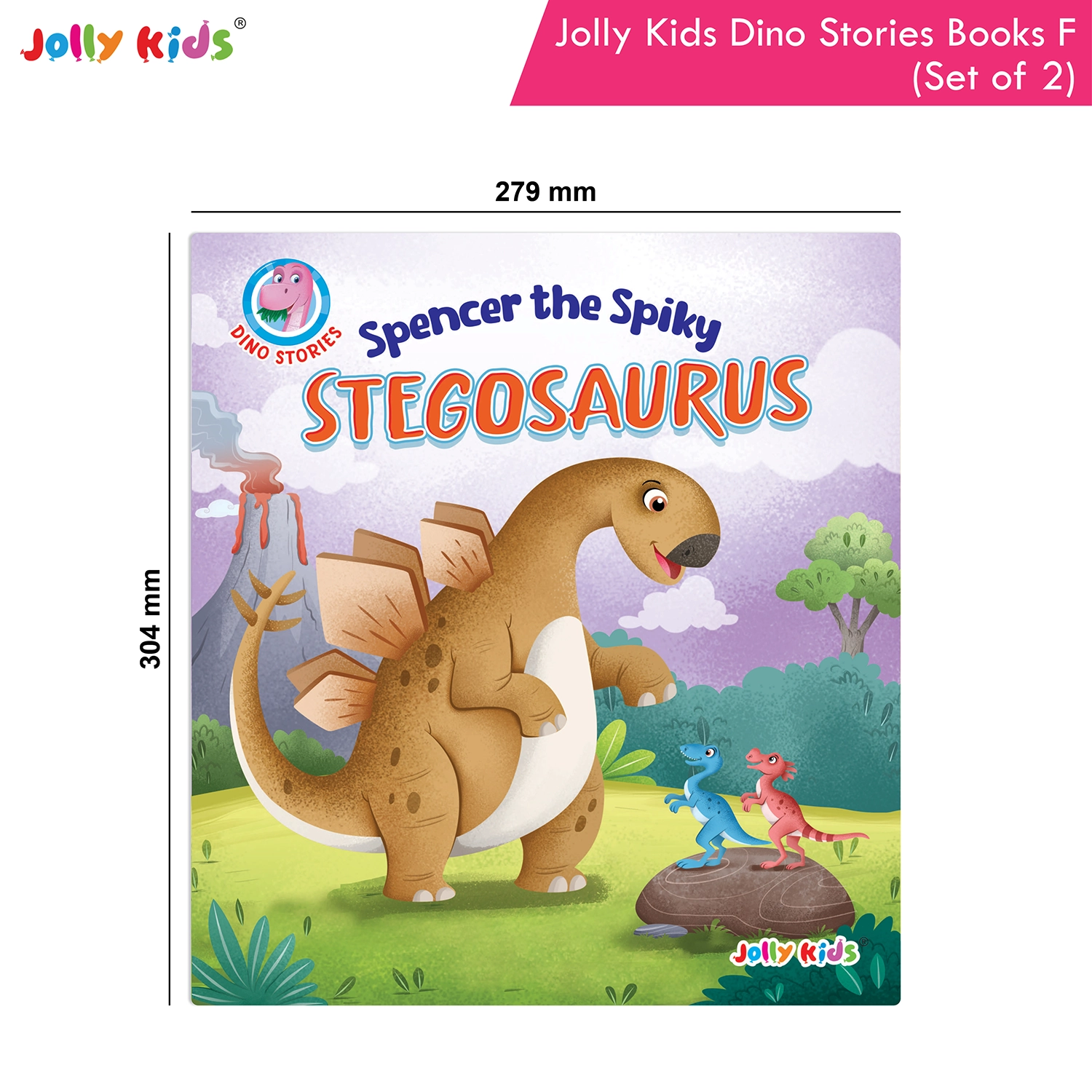 Jolly Kids Dinosaur Story Books F Set of 2 | Colourful Illustrated Dino Adventures for Kids | Spencer the Spiky Stegosaurus and Terry the Triceratops and the Firefly - Image 9